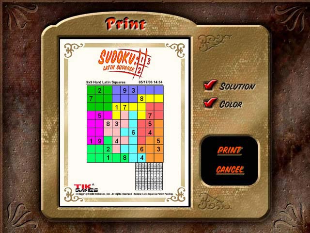 Sudoku Latin Squares Screen Shot 2